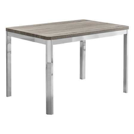Monarch Specialties Dining Table - 36"X 60" / White Glossy / Chrome Metal I 1042